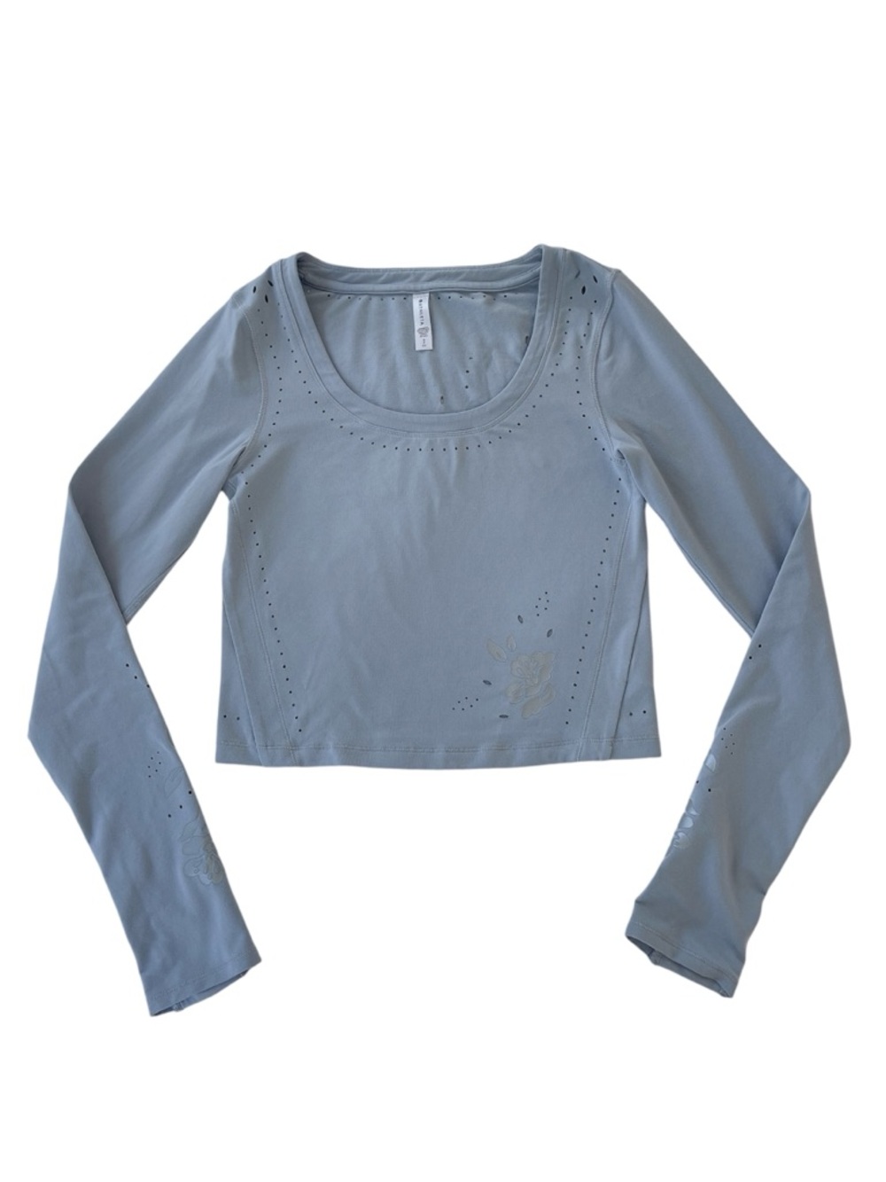 Athleta Slate Floral Long Sleeve Active Jersey Top in size Small